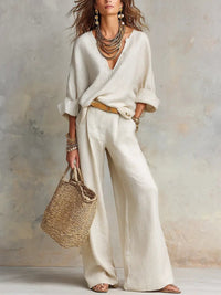 Elena | Breathable and Chic Relaxed Linen Two-Piece Set