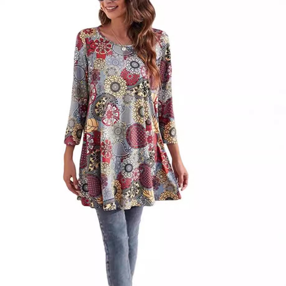 Sophia | Comfortable and Vibrant Boho Swing Tunic Top 3