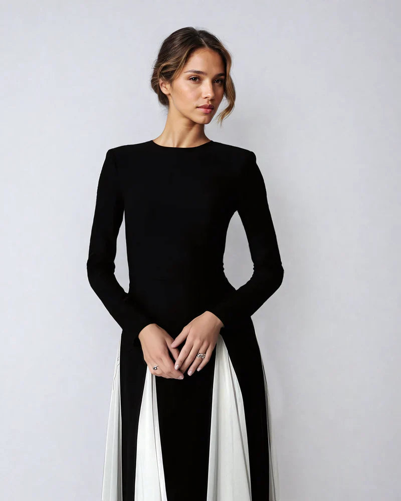 Sophia | Contrast Long Sleeve Maxi Dress 1