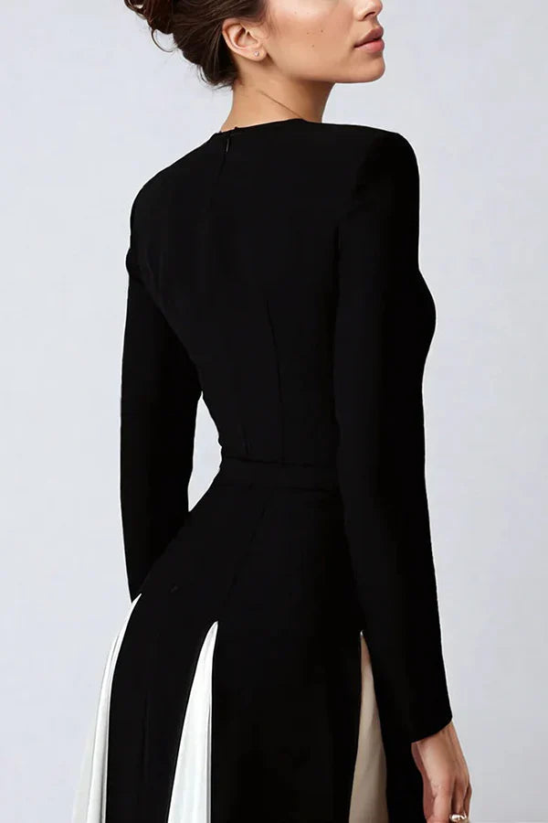 Sophia | Contrast Long Sleeve Maxi Dress 2