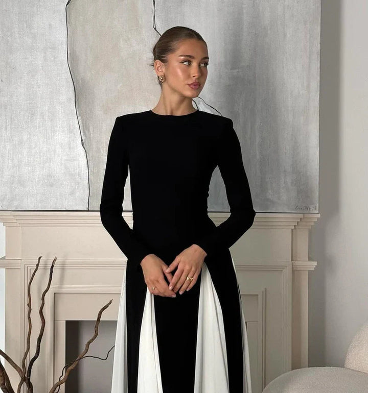 Sophia | Contrast Long Sleeve Maxi Dress 3