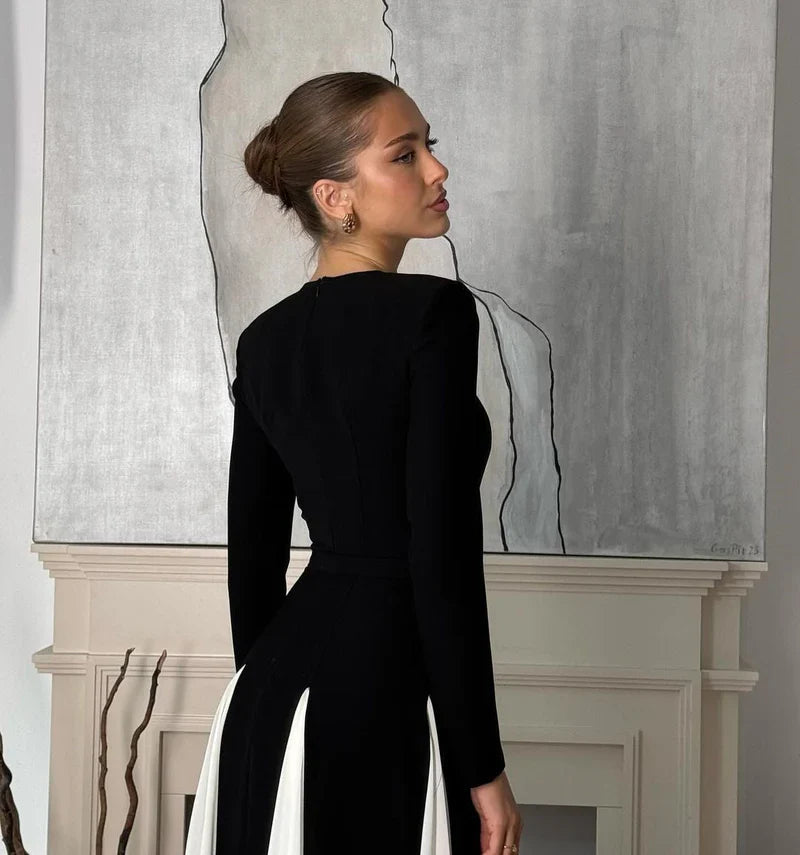 Sophia | Contrast Long Sleeve Maxi Dress 4