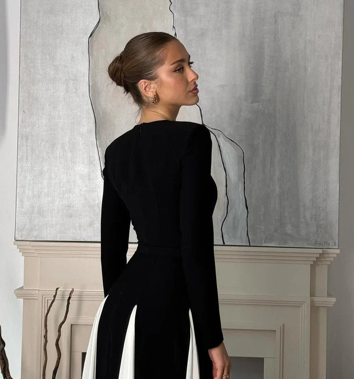 Sophia | Contrast Long Sleeve Maxi Dress 4