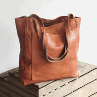 Amy | Genuine Leather Spacious Tote Bag