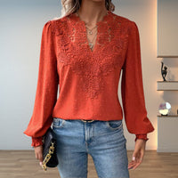 Isabella | Lace V-Neck Long Sleeve Blouse for Women
