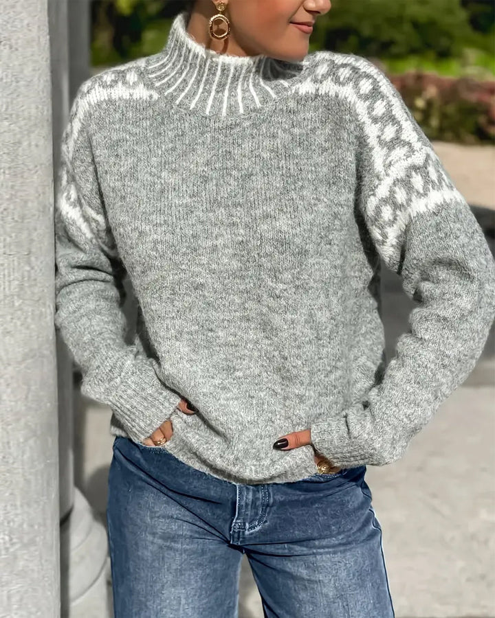 Stephanie | Elegant And Warm Double-Knit Waffle Sweater 0