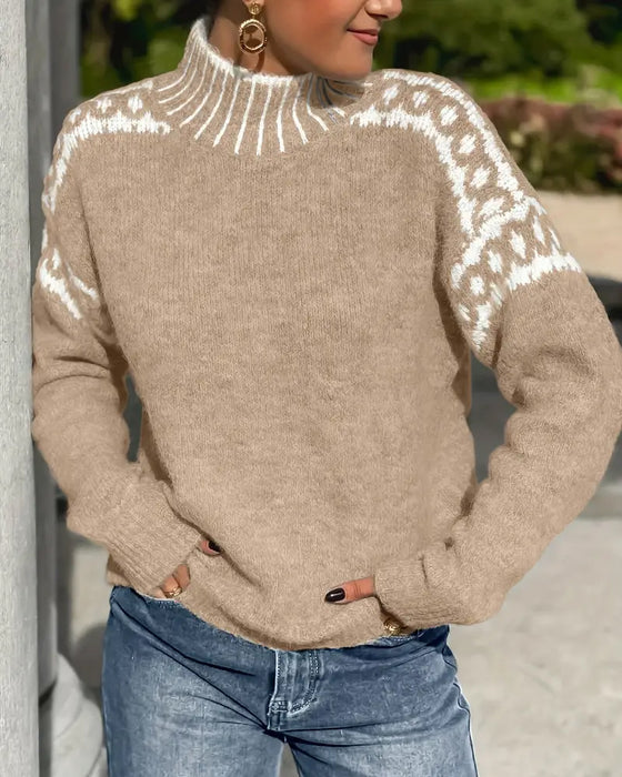 Stephanie | Elegant And Warm Double-Knit Waffle Sweater 1