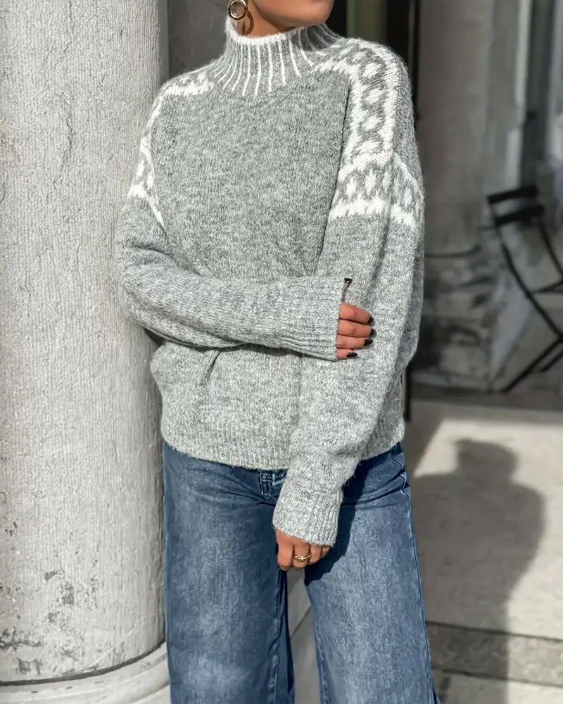 Stephanie | Elegant And Warm Double-Knit Waffle Sweater 6