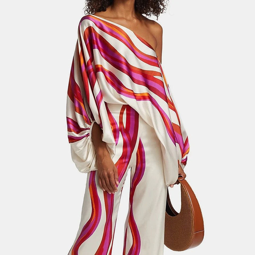 Taylah | Off-Shoulder Lantern Sleeves Two-Piece Summer Set 3