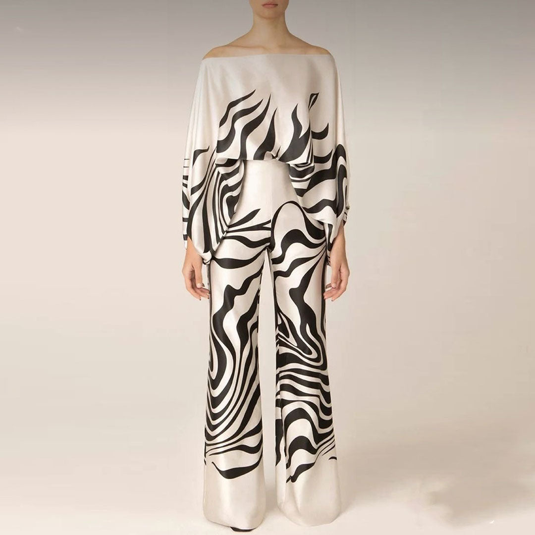 Taylah | Off-Shoulder Lantern Sleeves Two-Piece Summer Set 4