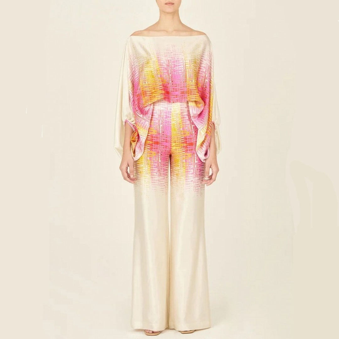 Taylah | Off-Shoulder Lantern Sleeves Two-Piece Summer Set 9