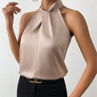 Melanie | Top in seta con nodo al collo