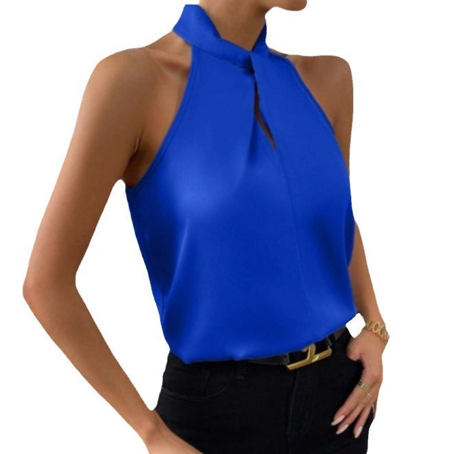 Vanna | Silk Knot Neck Top 1