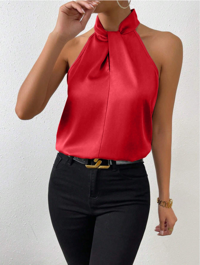 Vanna | Silk Knot Neck Top 16