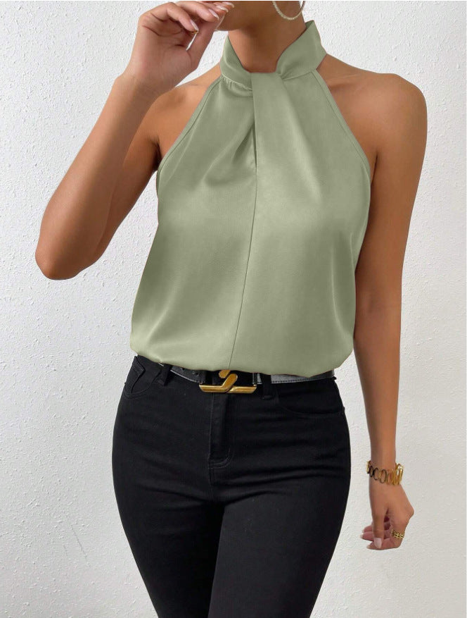 Vanna | Silk Knot Neck Top 9