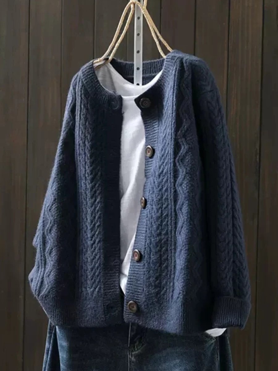 Victoria | Women's Oversized Cable-Knit Button-Down Cardigan Sweater 3
