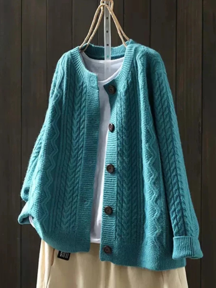 Victoria | Women's Oversized Cable-Knit Button-Down Cardigan Sweater 5