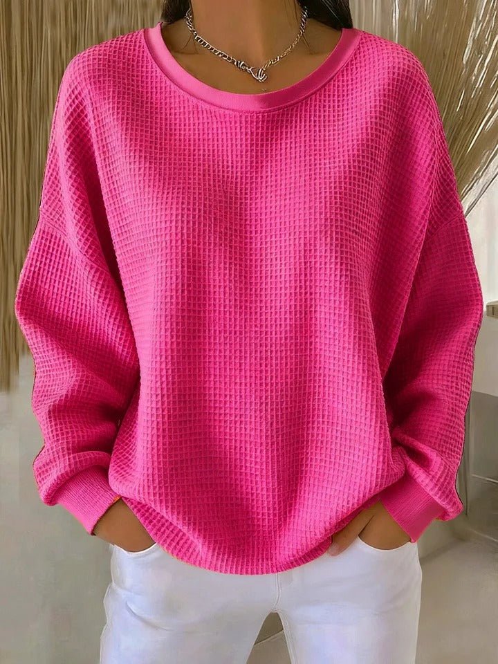 Willow | Women's Relaxed-Fit Textured Waffle-Knit Jumper 8