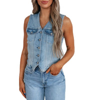 Sophie | Stylish Denim Button Vest For Women