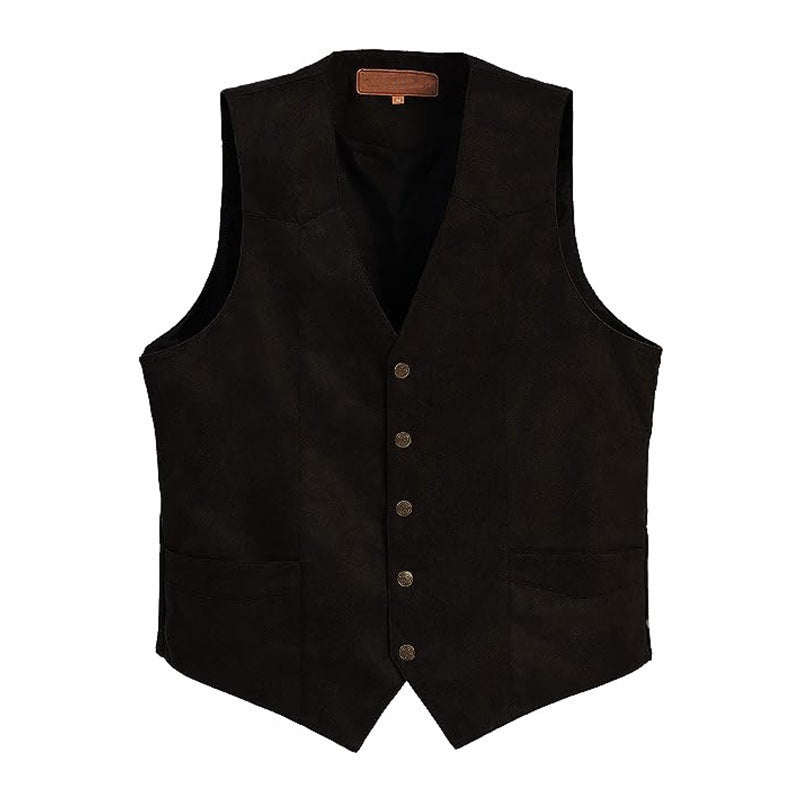 Women's vest made of high-quality faux leather with an elegant cut, Drune 3