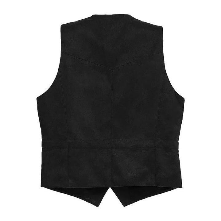 Women's vest made of high-quality faux leather with an elegant cut, Drune 4