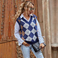 Amelia | Classic And Stylish Women's Checked Knit Vest