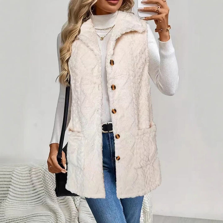 Women's vest with soft fur down 0