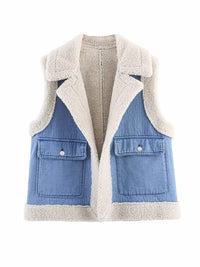 Grace | Vintage Fleece Lined Denim Vest