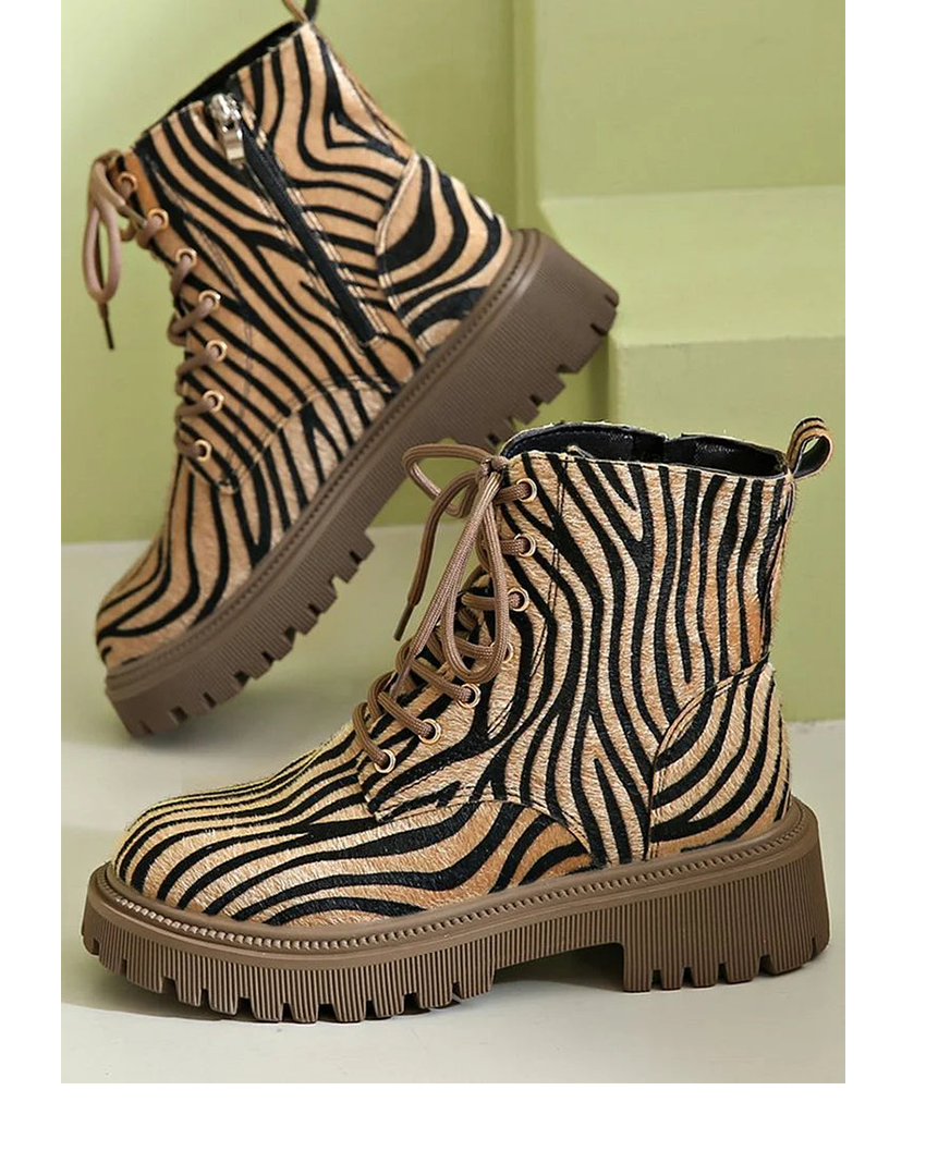 Zara | Bold And Edgy Zebra Print Boots 0