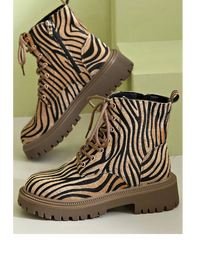Charlotte | Bold And Edgy Zebra Print Boots