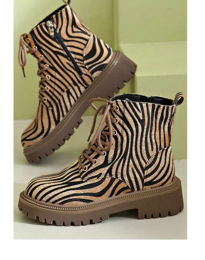 Zara | Bold And Edgy Zebra Print Boots 0