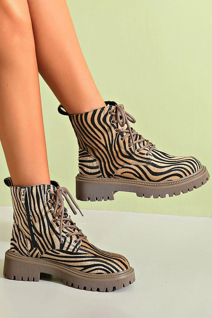 Zara | Bold And Edgy Zebra Print Boots 1