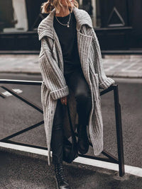 Madison | Cozy And Sophisticated Longline Rib-Knit Cardigan