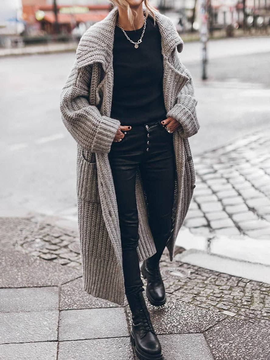 Zara | Oversized Chunky Rib-Knit Longline Cardigan 1