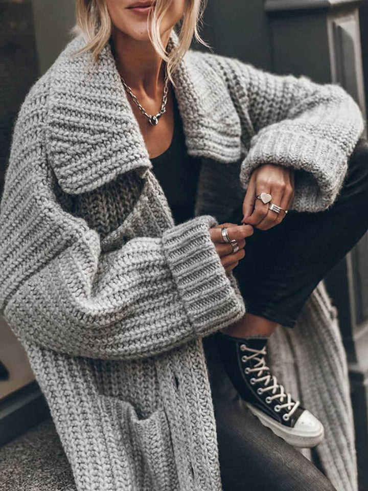 Zara | Oversized Chunky Rib-Knit Longline Cardigan 4