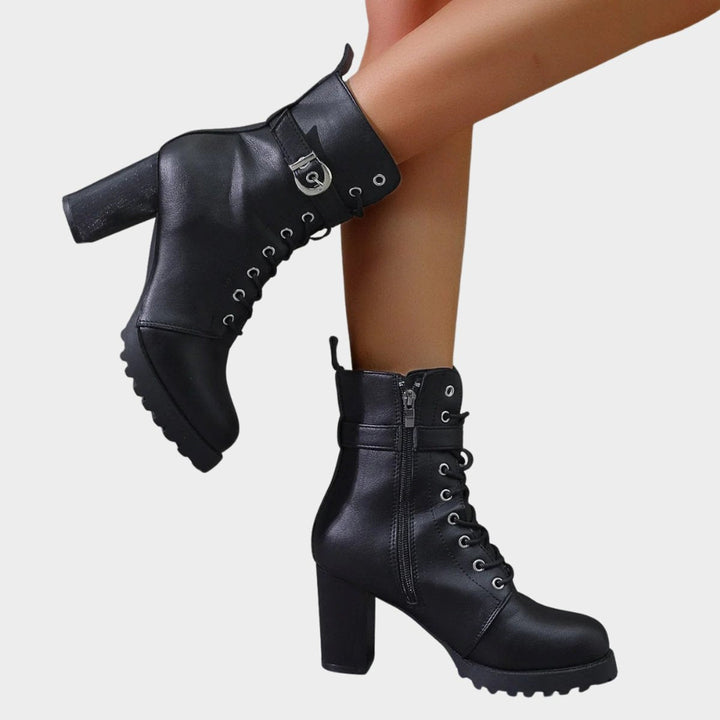 Nora | Modern And Edgy Lace-Up Combat Ankle Boots