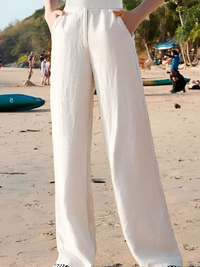 Audrey | Timeless And Luxurious Pure Linen Wide Leg Pants
