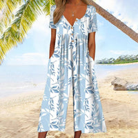 Chloe | Breezy And Relaxed V-Neck Culotte Jumpsuit