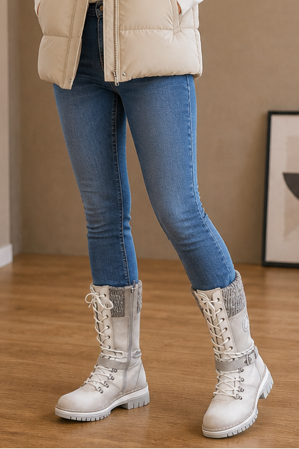 Snowbella | Knee-High Winter Boots – Side-Zip Design for Women