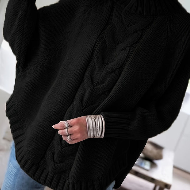 Corinna | Cable-Knit Sweater – Cozy High-Neck Style for Women
