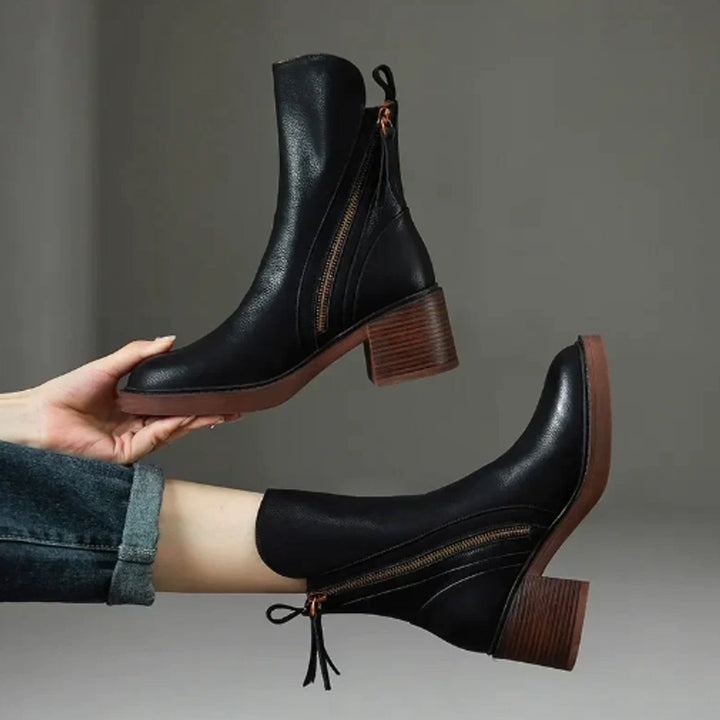 Amelia | Timeless Smooth Leather Ankle Boots