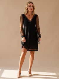 Maya | Robe de soirée courte de Noël, élégante et étincelante