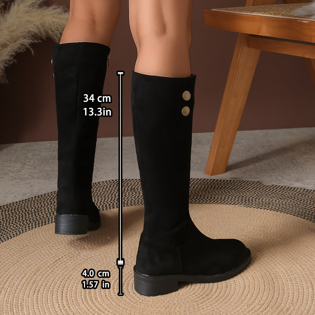 Isabelle | Elegant And Trendy Knee High Boots With Button