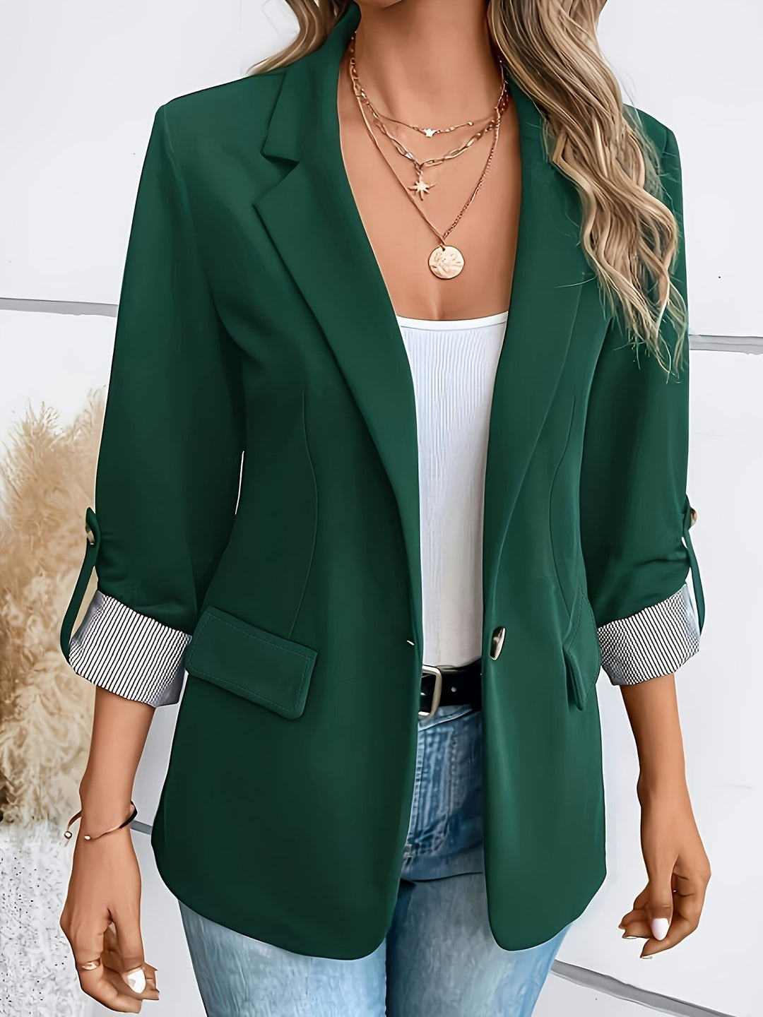 Clara | Blazer casual a un bottone con maniche arrotolabili