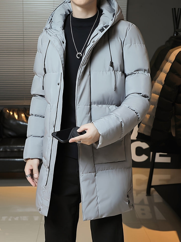 Donovan | Longline Puffer Coat – Stylish Hooded Design for Men