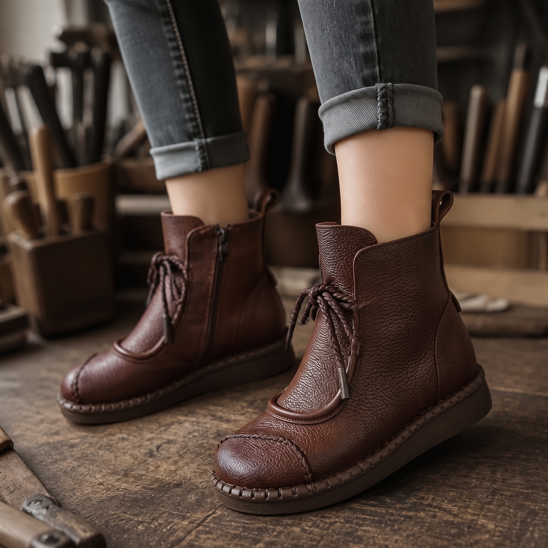 Vintara | Lace-Up Ankle Boots – Vintage Style for Women