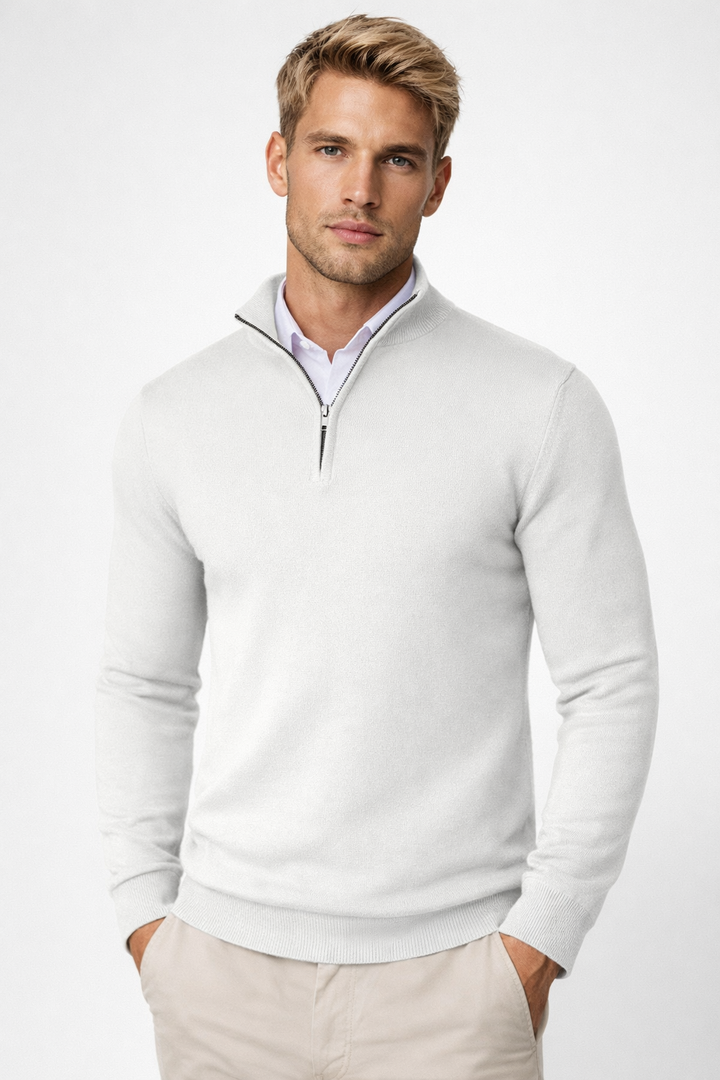 Clark | Modern Half Zip High Neck Knit Sweater
