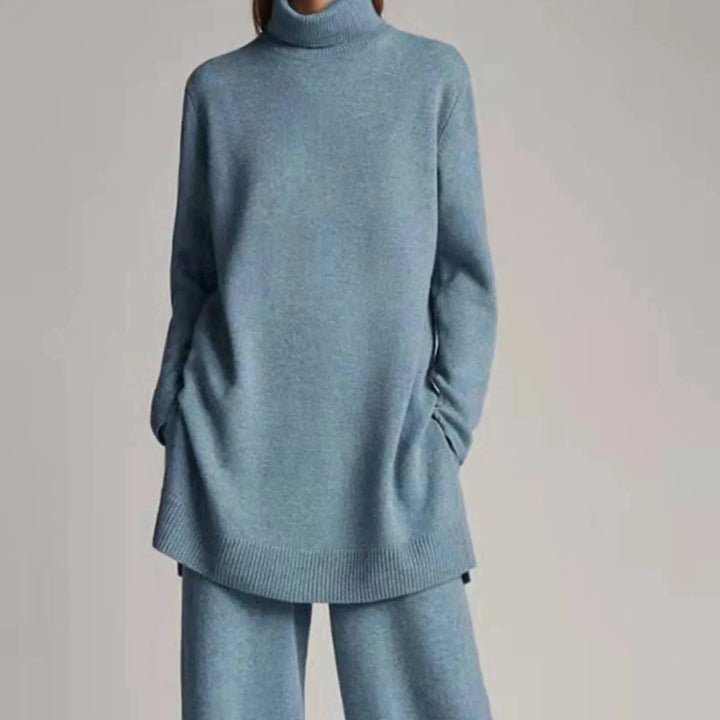 Zara | Cozy Turtleneck Knit Wide-Leg Two Piece Set