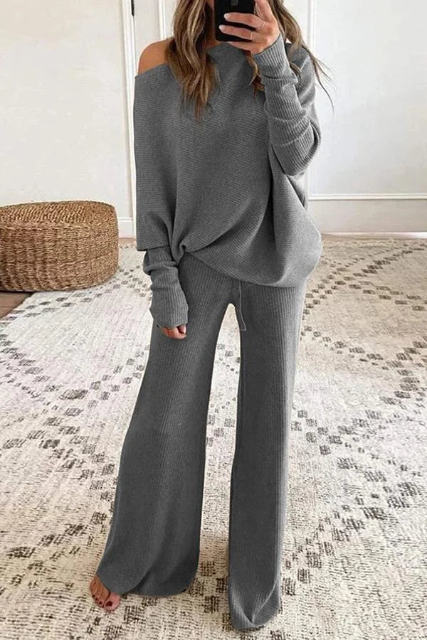 Chloe | Modern Asymmetrical Knit Two Piece Set
