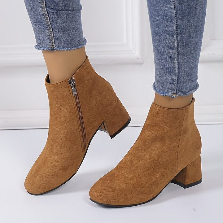 Adeline | Suede-Look Chelsea Ankle Boots with a Comfortable Low Heel